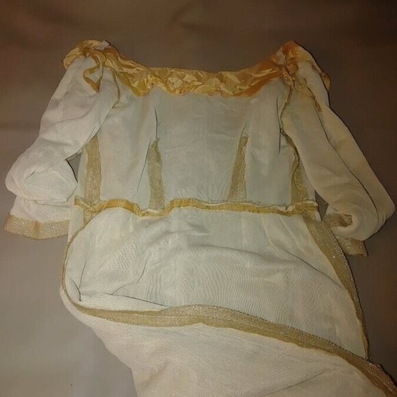 Vintage Dress 1950s Handmaid Gold Lurex Shimmer Party  Small Medium - Picture 15 of 16
